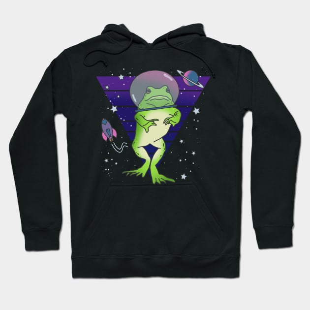 Frog Astronaut Doodle Frog in space Hoodie by FandomizedRose